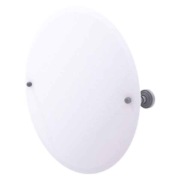 Allied Brass Waverly Place 22-in Matte Grey Round Frameless Bathroom Mirror