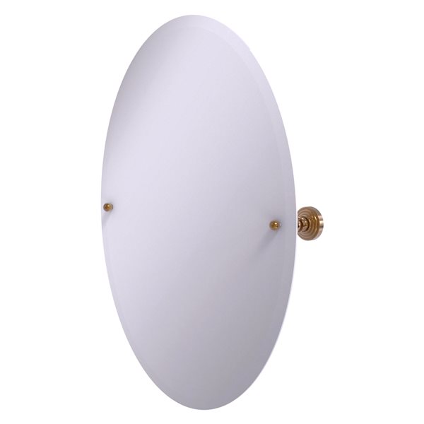 Allied Brass Waverly Place 21-in Brushed Bronze Oval Frameless Bathroom Mirror