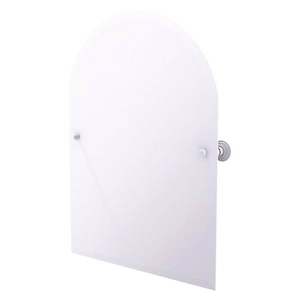 Allied Brass Waverly Place 23.5-in Matte White Arched Frameless Bathroom Mirror