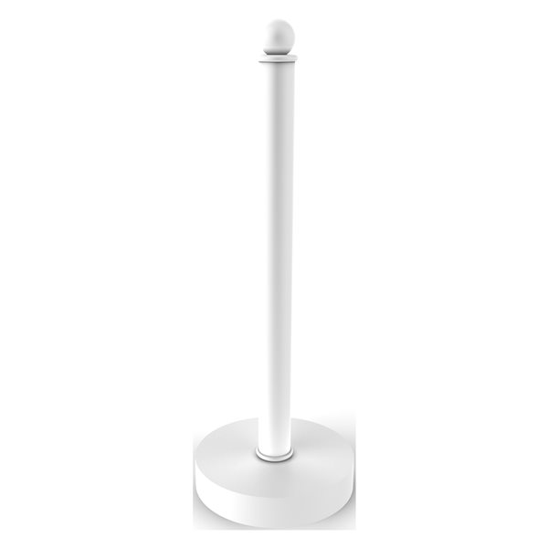 Allied Brass Metal Freestanding Matte White Paper Towel Holder