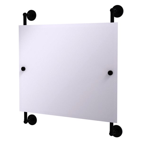 Allied Brass Prestige Skyline 26-in Matte Black Rectangular Frameless Bathroom Mirror