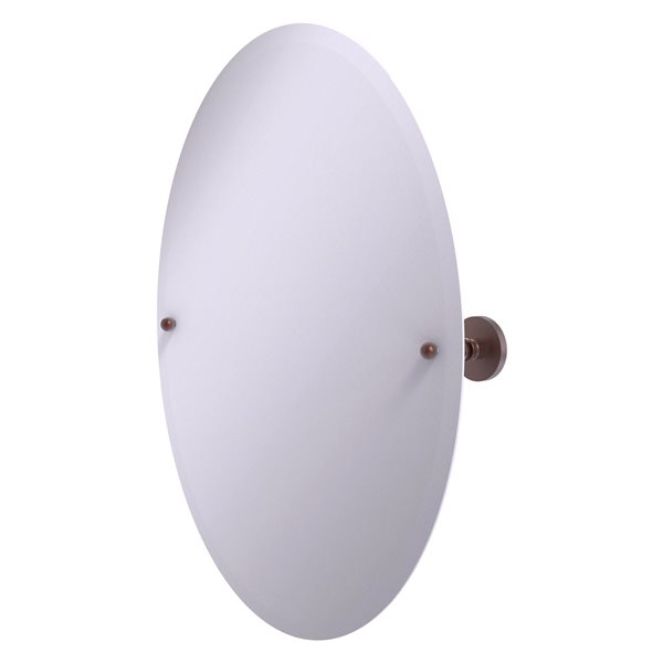 Allied Brass Prestige Skyline 29-in Antique Copper Oval Frameless Bathroom Mirror