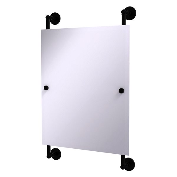 Allied Brass Prestige Skyline 21-in Rectangular Frameless Bathroom Mirror in Matte Black