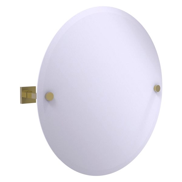 Allied Brass Montero 22-in Unlacquered Brass Round Frameless Bathroom Mirror