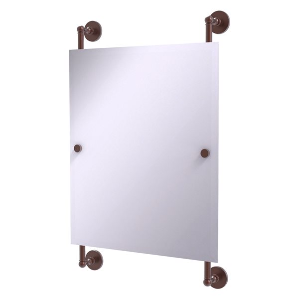 Allied Brass Prestige Skyline 21-in Rectangular Frameless Bathroom Mirror in Antique Copper