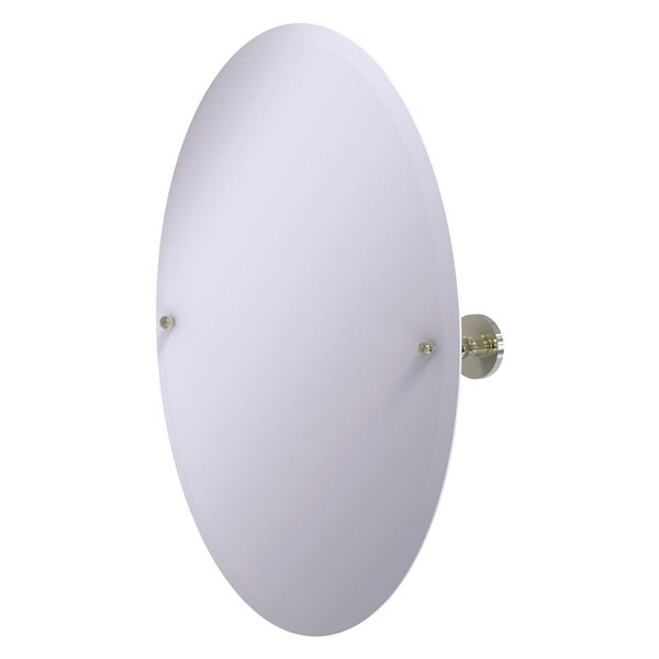 Allied Brass Prestige Skyline 29-in Polished Nickel Oval Frameless Bathroom Mirror