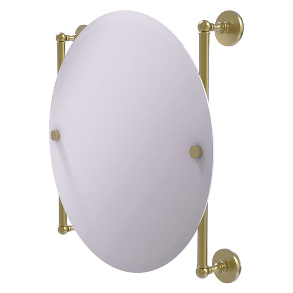 Allied Brass Prestige Skyline 22-in Round Frameless Bathroom Mirror in Satin Brass