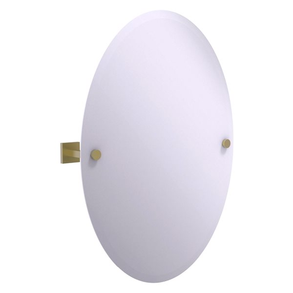 Allied Brass Montero 21.4-in Satin Brass Oval Frameless Bathroom Mirror
