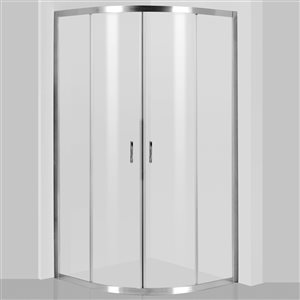A&E Bath & Shower Jacob White 72-in x 38-in x 38-in Neo-Round Corner Shower Kit - 3-Piece