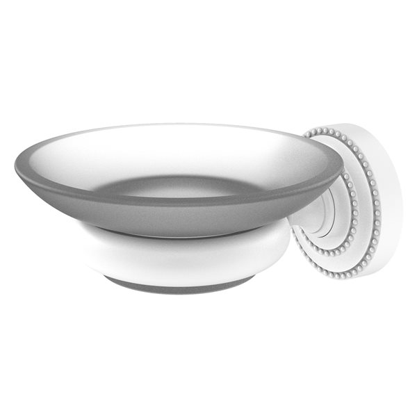 Allied Brass Matte Wall Mounted White Dottingham Brass Soap Dish