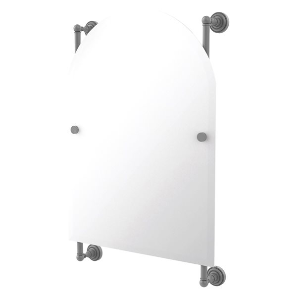 Allied Brass Dottingham 21in Matte Grey Arch Frameless Bathroom Mirror