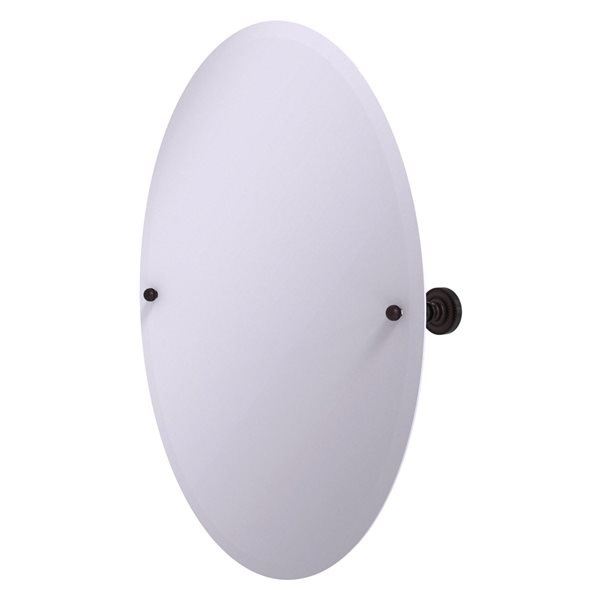 Allied Brass Dottingham 29-in Antique Bronze Oval Frameless Bathroom Mirror