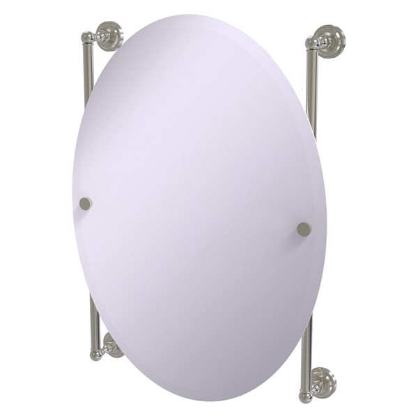 Allied Brass Dottingham 21-in Satin Nickel Oval Frameless Bathroom Mirror