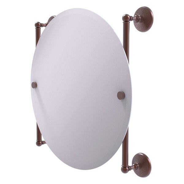 Allied Brass Monte Carlo 22-in Antique Copper Round Frameless Bathroom Mirror