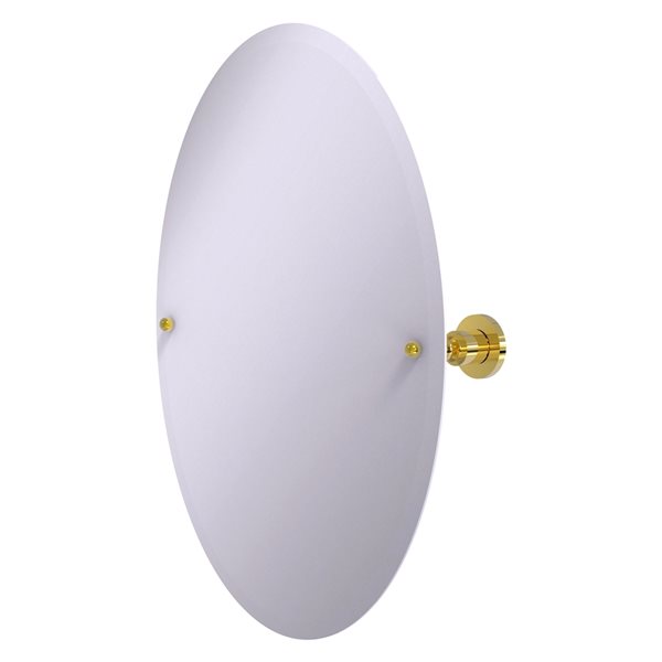 Allied Brass Astor Place 29-in Polished Brass Oval Frameless Bathroom Mirror