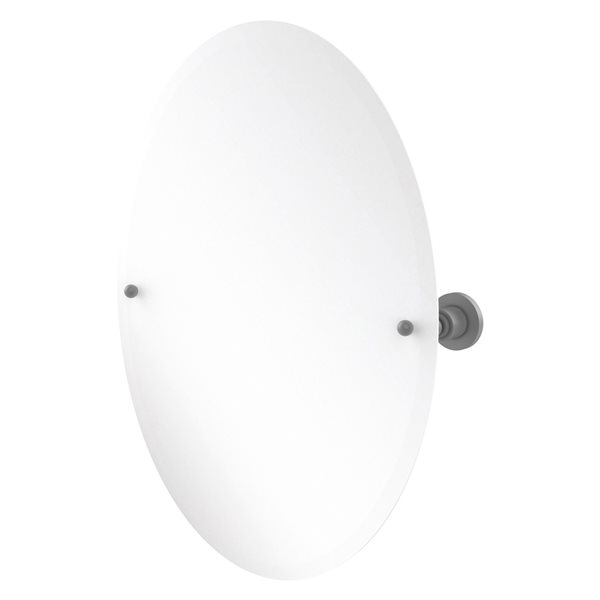 Allied Brass Astor Place 29-in Matte Grey Oval Frameless Bathroom Mirror