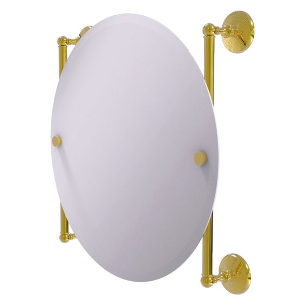 Allied Brass Monte Carlo 22-in Polished Brass Round Frameless Bathroom Mirror
