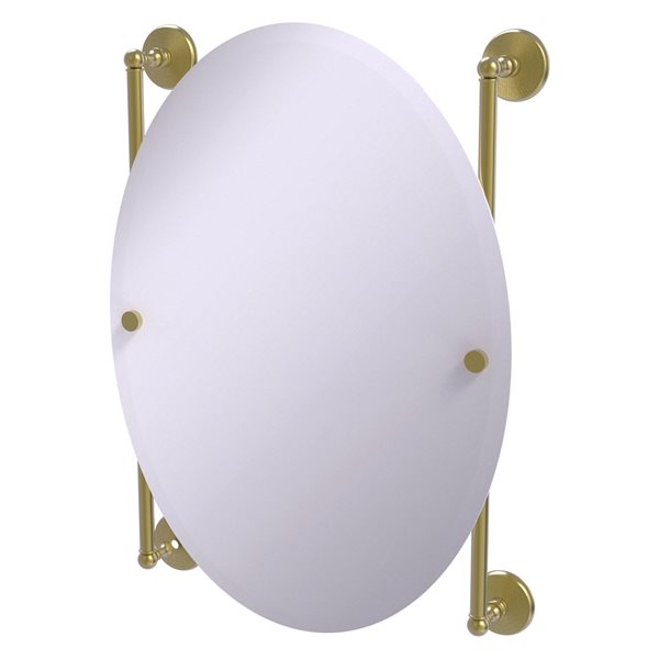 Allied Brass Monte Carlo 21-in Satin Brass Oval Frameless Bathroom Mirror