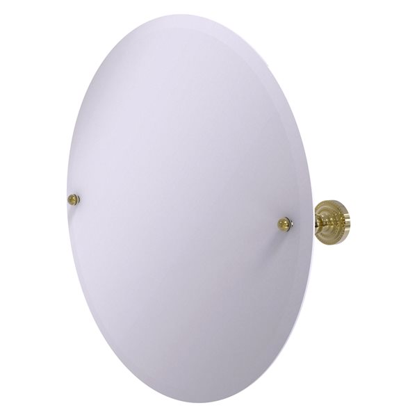 Allied Brass Dottingham 22-in Unlacquered Brass Round Frameless Bathroom Mirror