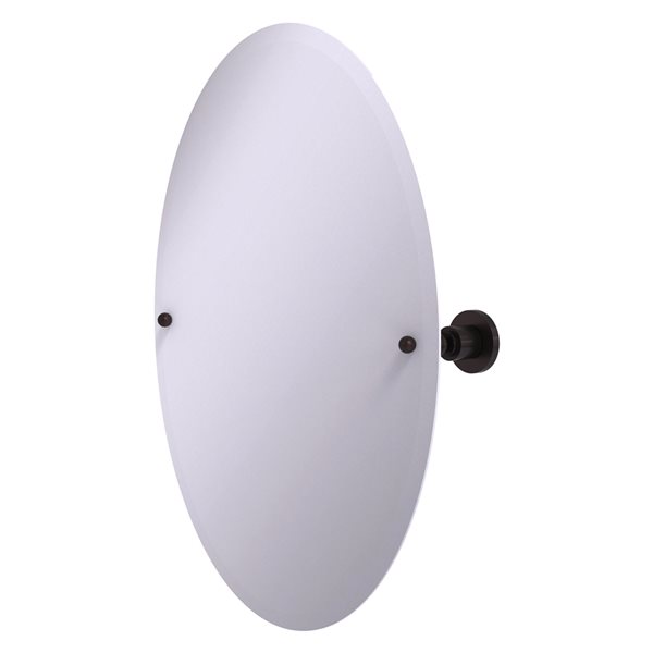 Allied Brass Astor Place 29-in Antique Bronze Oval Frameless Bathroom Mirror