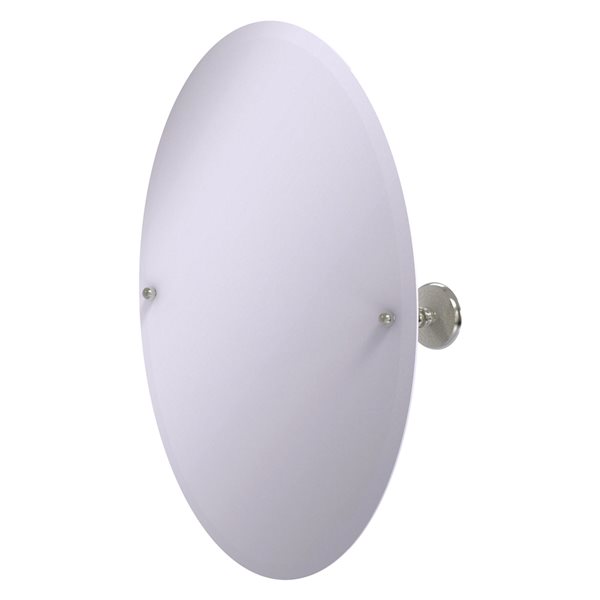 Allied Brass Prestige Monte Carlo 29-in Satin Nickel Oval Frameless Bathroom Mirror