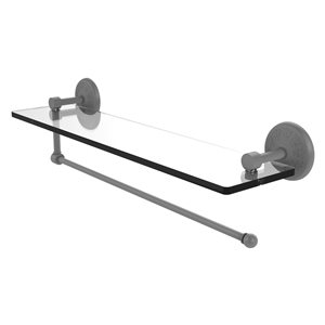 Allied Brass 16-in Metal Wall Mounted Matte Grey Paper Towel Holder with Glass Shelf