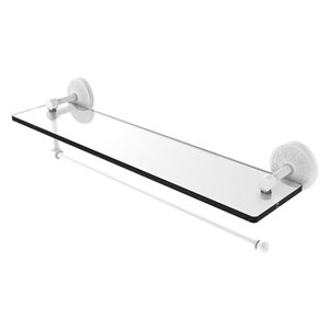 Allied Brass 22-in Metal Wall Mounted Matte White Paper Towel Holder with Glass Shelf