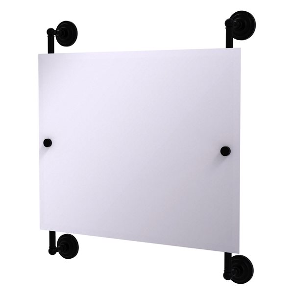 Allied Brass Prestige Que New 26-in Matte Black Rectangular Frameless Bathroom Mirror