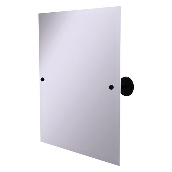 Allied Brass Prestige Monte Carlo 26-in Matte Black Rectangular Frameless Bathroom Mirror