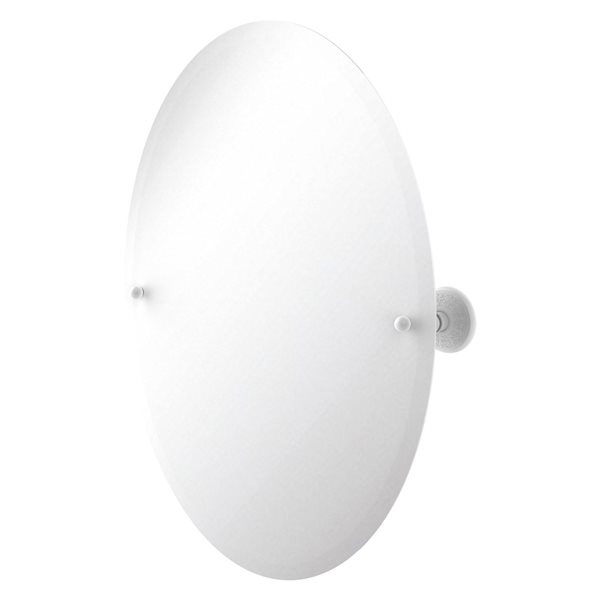 Allied Brass Prestige Monte Carlo 29-in Matte White Oval Frameless Bathroom Mirror