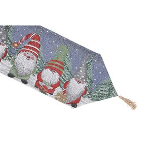 Tapis de table en tissu de tapisserie ajusté par IH Casa Decor, 54 po, gnomes