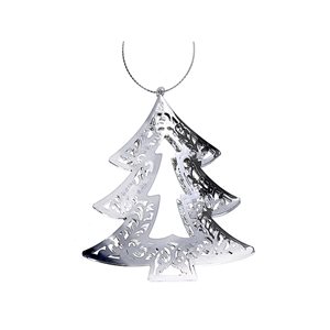IH Casa Decor Silver Metal Tree Ornament Set - 6-Pack