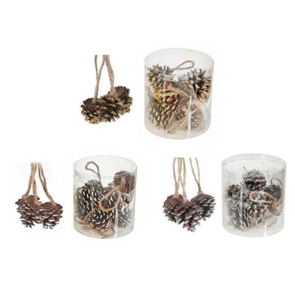 iH casadécor Multicolour Festive Pine Cone Ornaments