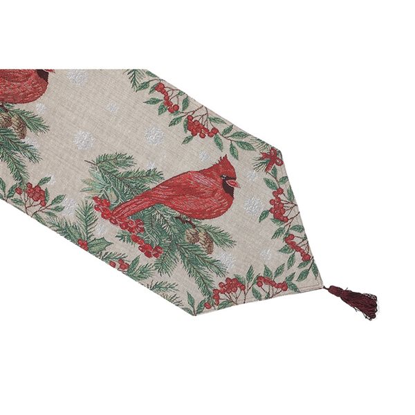 IH Casa Decor Fitted 54-in Tapestry Runner with Red Cardinal