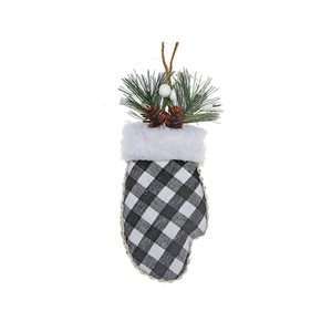 Ensemble d'ornements IH Casa Decor noirs en forme de mitaine, paquet de 12