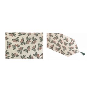Ensemble de tapis de table ajusté par IH Casa Decor avec motif de pommes de pin