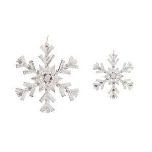 IH Casa Decor White Snowflake Ornament Set - 2-Pack