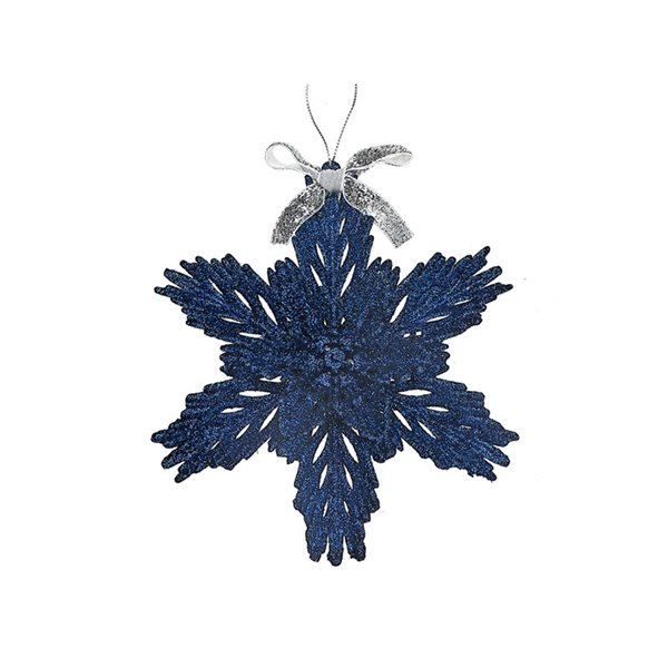 IH Casa Decor Blue Poinsettia Ornament Set - 12-Pack