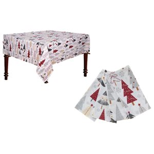 IH Casa Decor Fitted Table Cover Set with Multicoloured Tree