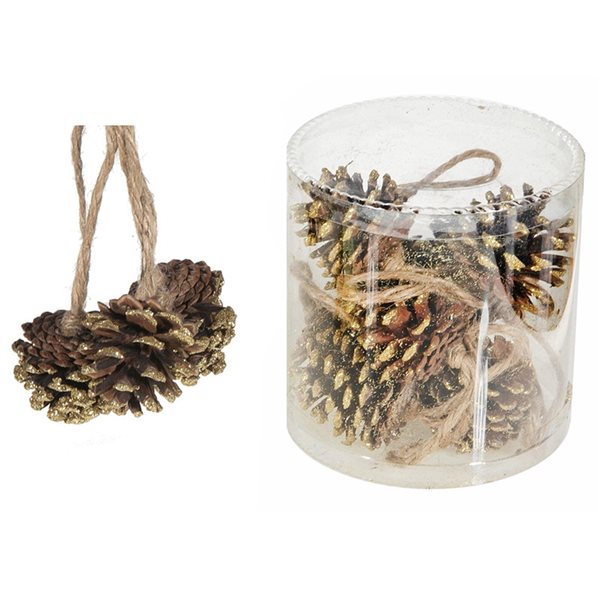 IH Casa Decor Gold Pine Cones Ornament Set - 12-Pack