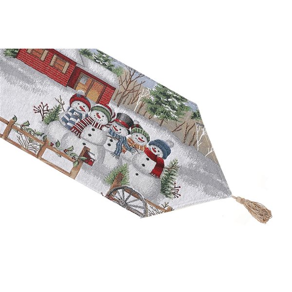 IH Casa Decor Fitted 54-in Tapestry Runner with Five Snowmen