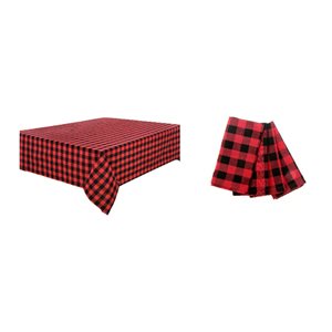 Ensemble de tapis de table ajusté par IH Casa Decor, motif à carreaux rouge et noir