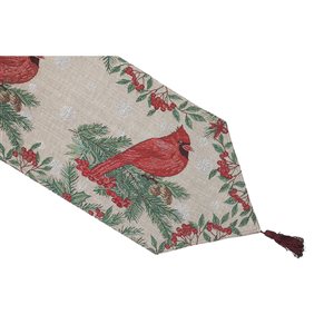 Tapis de table en tissu de tapisserie ajusté par IH Casa Decor, 36 po, cardinal rouge