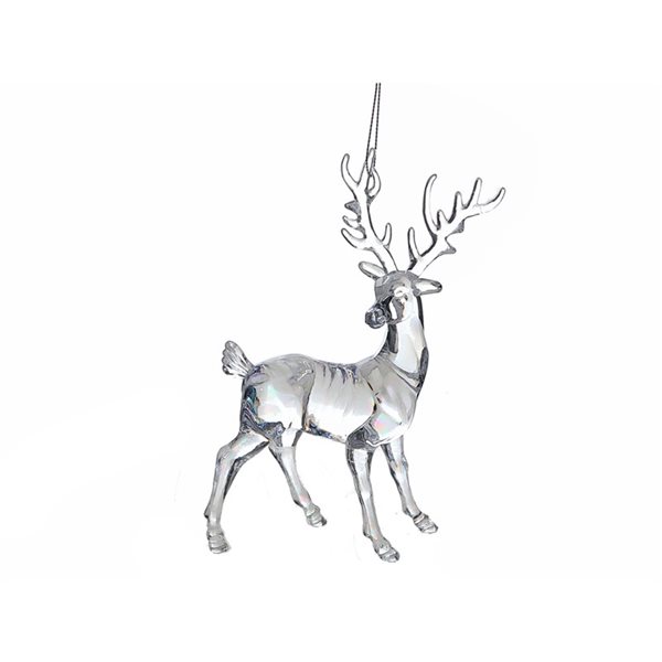 Décoration de Noël IH Casa Decor renne en acrylique argent