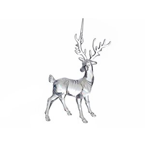 IH Casa Decor Acrylic Silver Reindeer Christmas Decoration