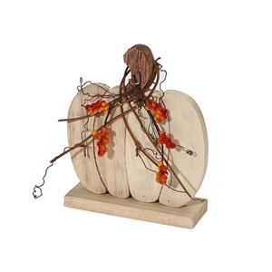 Support en bois en forme de citrouille par IH Casa Decor, blanc