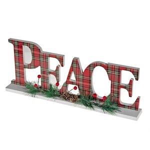 Décoration de Noël IH Casa Decor Peace rouge à carreaux