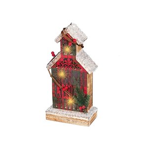 IH Casa Decor Wooden House with Attic Christmas Decoration