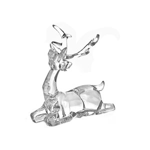 IH Casa Decor Silver Acrylic Sitting Reindeer Christmas Decoration