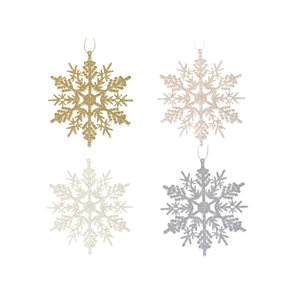 IH Casa Decor Assorted Colours Snowflake Ornament Set - 12-Pack